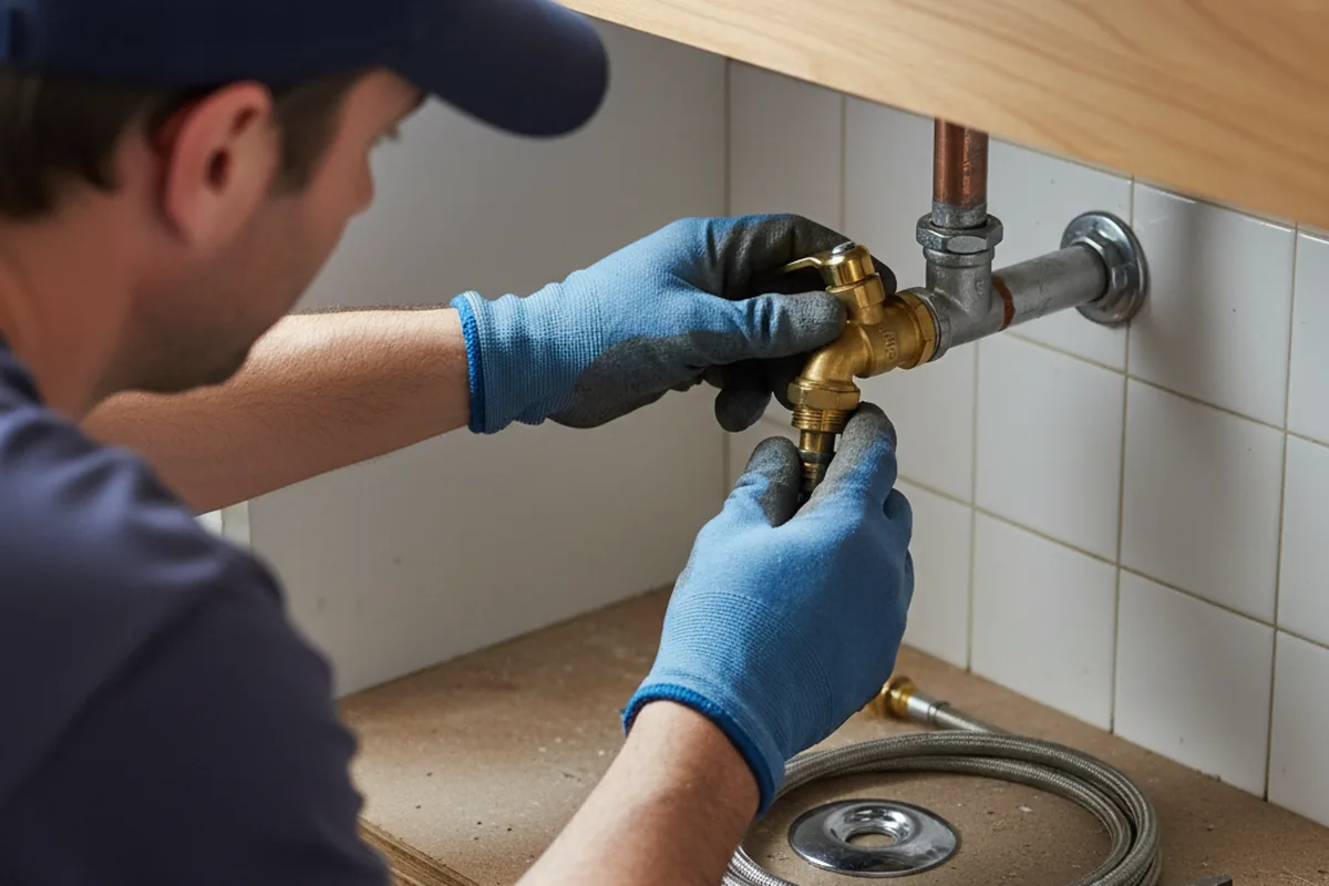 Shutoff valve and fitting work during Emergency Plumbing in Leighton
